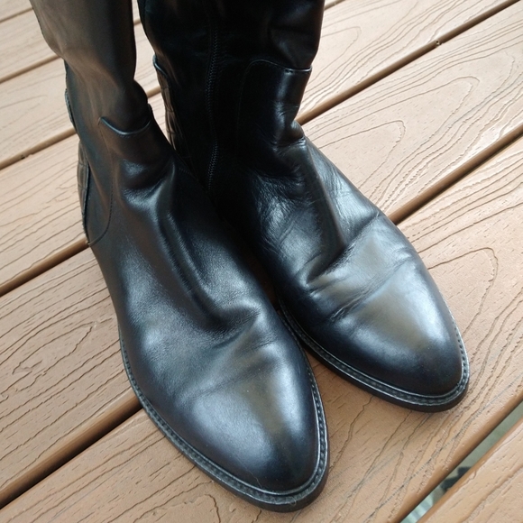 AQUATALIA black leather riding boots 9.5